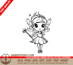 A Fairy Holding A Wand SVG - Fairy Magic SVG