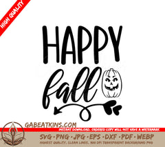 Happy Fall Pumpkin SVG - Design SVG