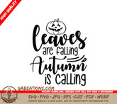 Falling Leaves Autumn Calling Pumpkin SVG SVG