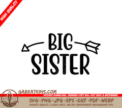 Big Sister Arrow Design SVG - Family Design SVG