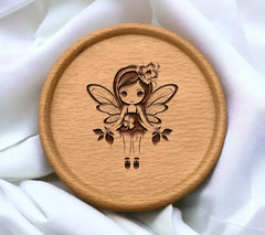 Fairy with Flower SVG - Cute Cartoon Whimsical Fairyland Design SVG