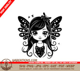 Fairy with Butterfly Wings SVG - Cute Cartoon Forest Fantasy SVG