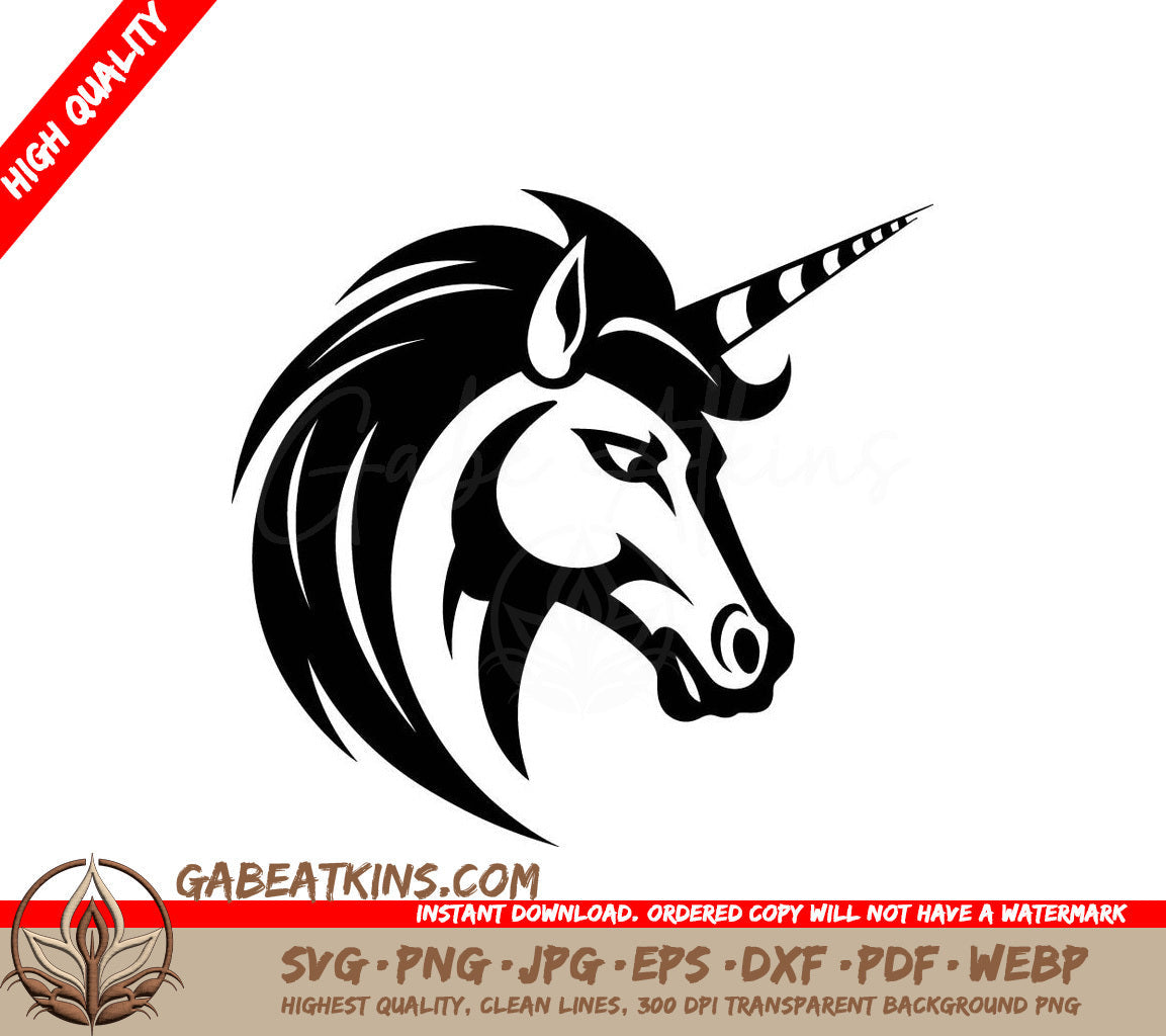 A Unicorns Head SVG - Fantasy Fusion Crafting Unicorn Emblems Magic Gallop Vectorized Unicorn Symbol SVG