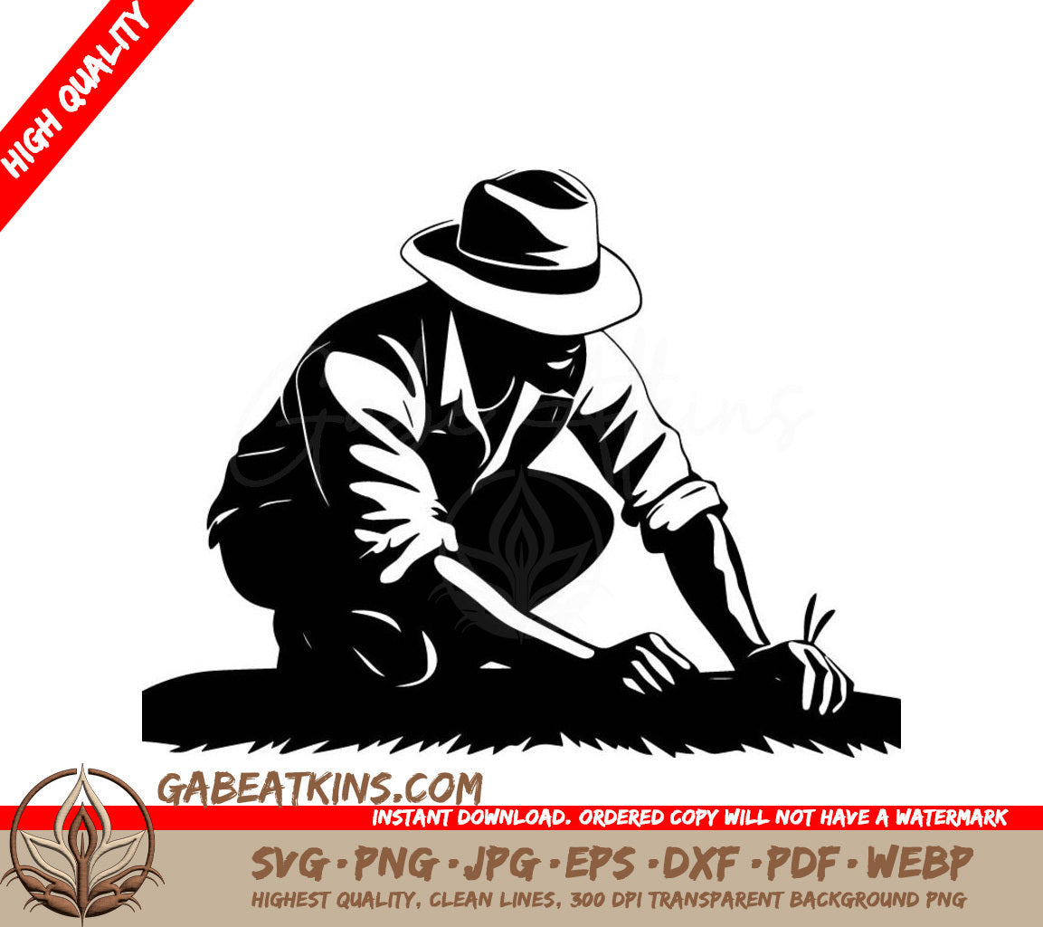 A Man Wearing A Cowboy Hat SVG - Farm Life SVG
