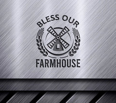 Farmhouse Windmill & Wheat SVG - Bless Our Farmhouse SVG