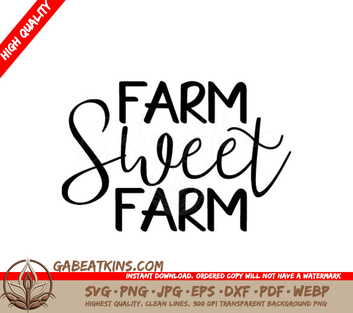Farm Sweet Farm Design SVG - Farmhouse Design SVG