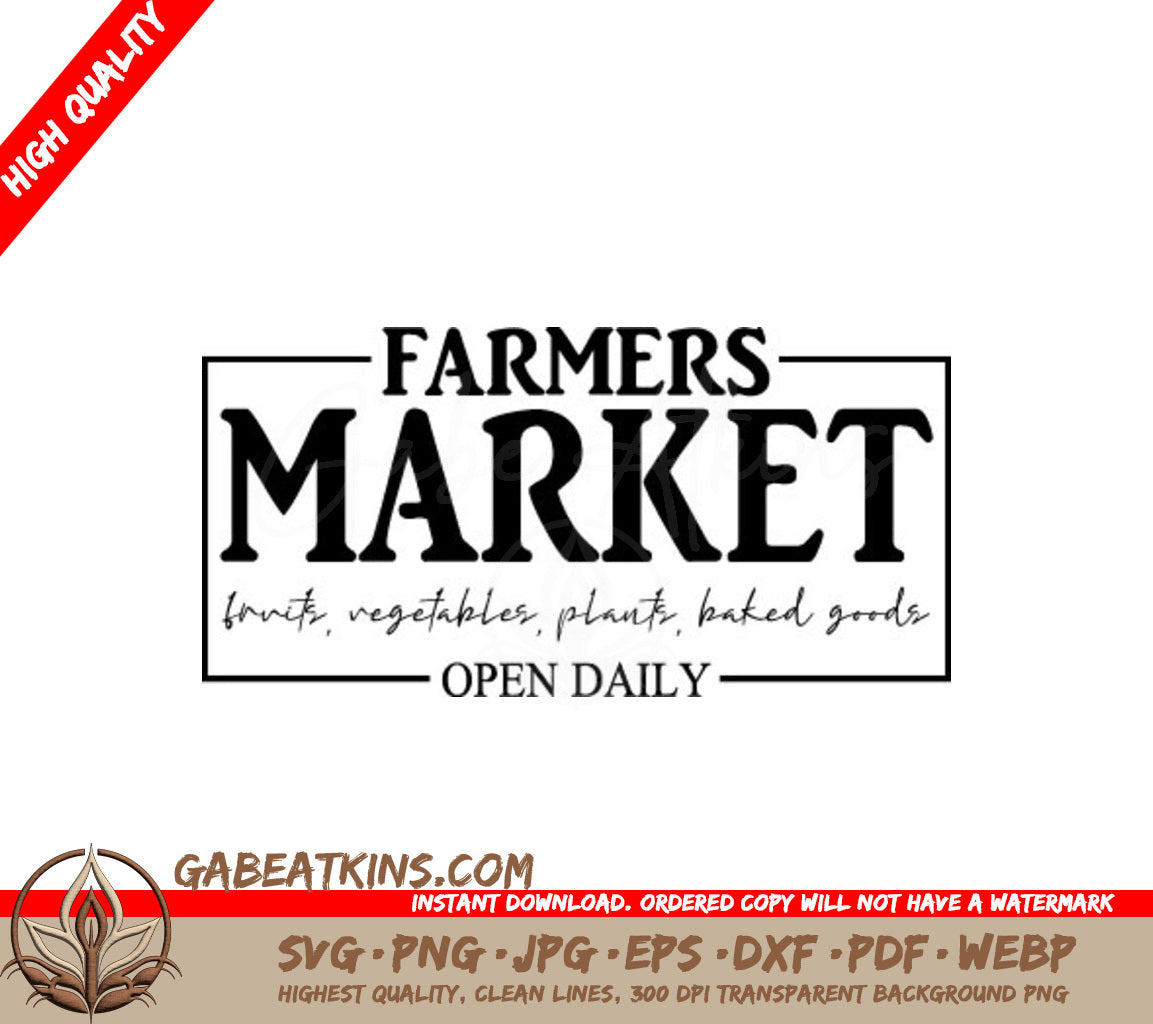 Farmhouse Farmers Market Fruits SVG Design SVG