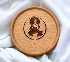 Plus Size Woman with Curly Hair - Fashion Illustration SVG SVG