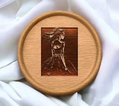 Fashion Model Sketch SVG - Hand Drawn Woman in Dress on Chalkboard SVG