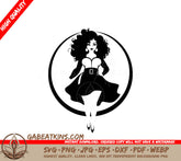 Plus Size Woman with Curly Hair - Fashion Illustration SVG SVG