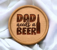 Dad Needs a Beer SVG - Silhouette Bottle SVG
