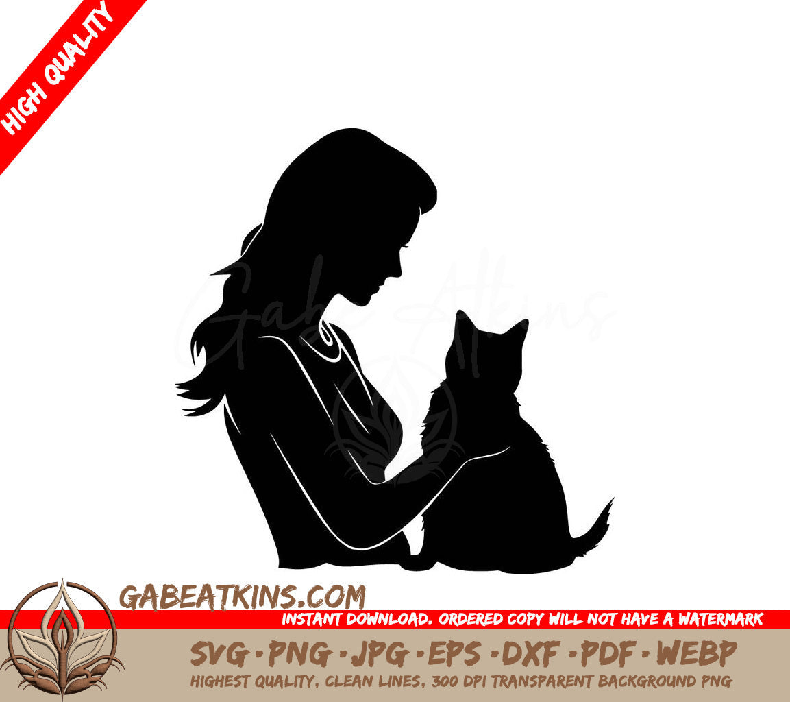 Two Cats In A Heart Shape SVG - Feline Love SVG