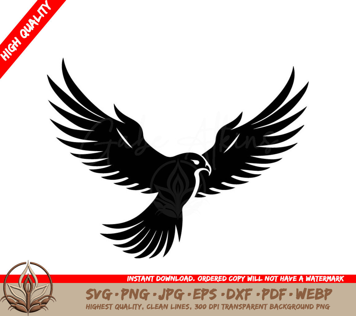 Fierce Avian Sovereignty Eagle Icon Regal Bird of Prey Black Eagle Vector SVG