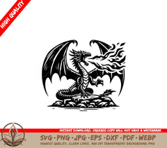 Fiery Breath Dragon SVG