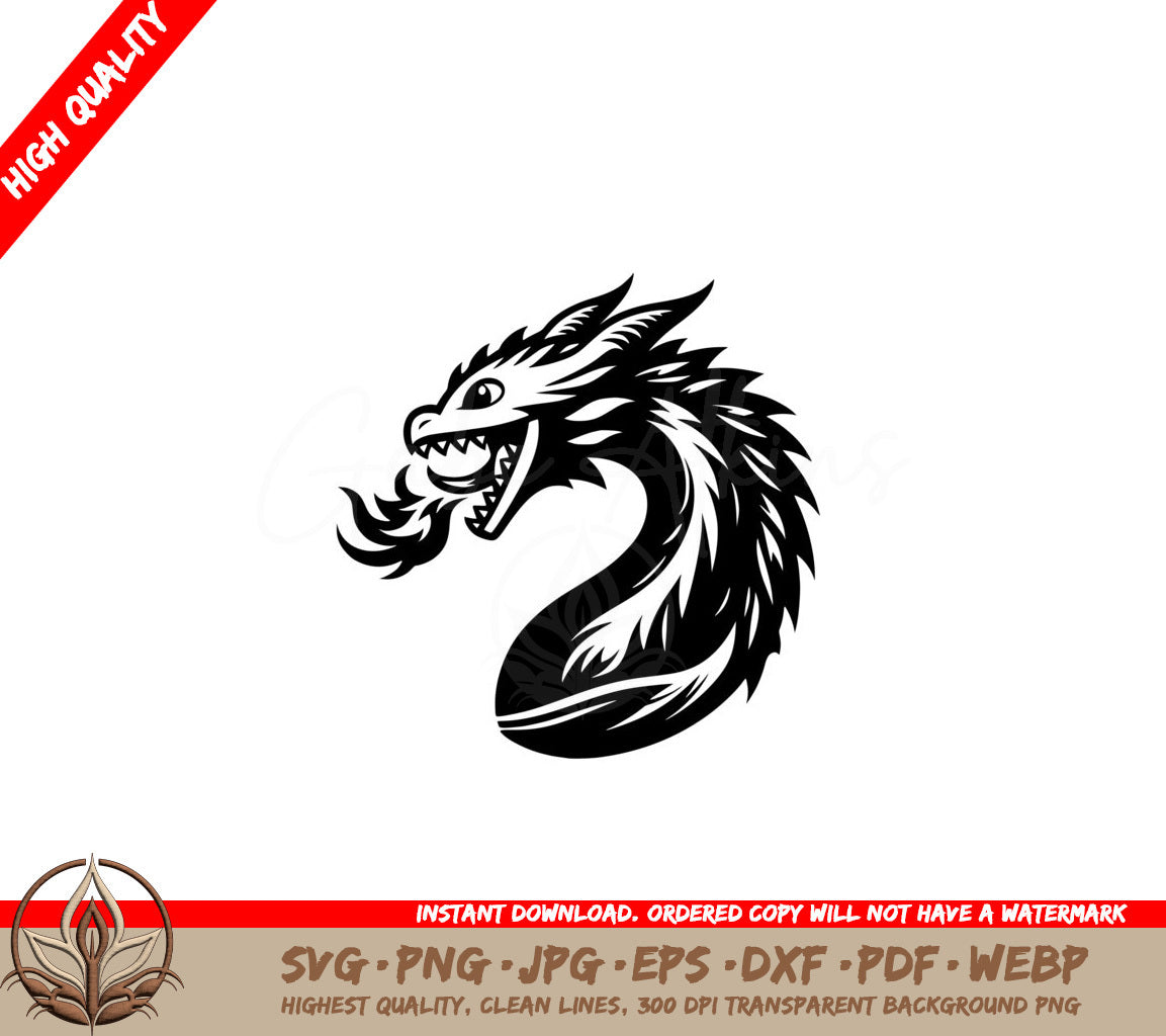 Fiery Dragon Stare SVG - Digital Product with Multiple Formats