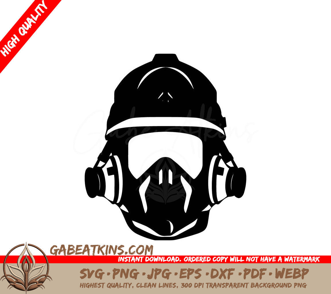 A Person Wearing A Gas Mask SVG - Firefighter Mask SVG