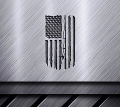 American Flag with Red Fishing Rod SVG SVG
