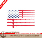 American Flag Fishing SVG - Rods & Stars Design SVG