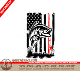 Distressed American Flag Fish SVG SVG