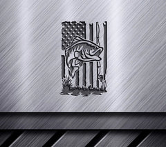 Distressed American Flag Fish SVG SVG