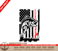 Distressed American Flag Fish SVG SVG