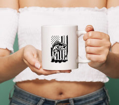 Distressed American Flag Fish SVG - Drawing SVG