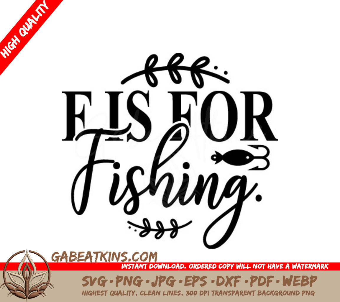 Fish For Fishing SVG - Fishing Sign with Fish SVG