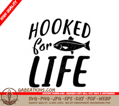 Fish Design SVG - Hooked for Life SVG