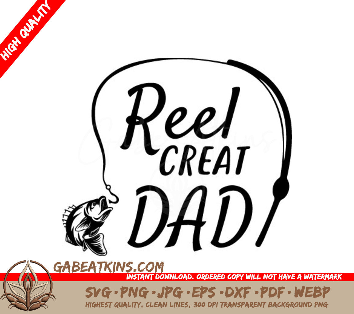 Reel Great Dad Fish Design SVG - SVG