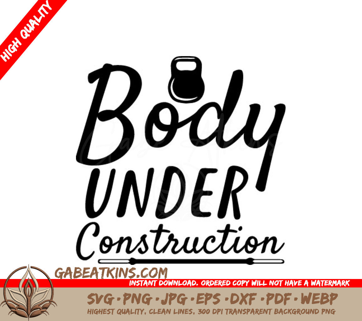 Body Under Construction Design SVG - Fitness Design SVG
