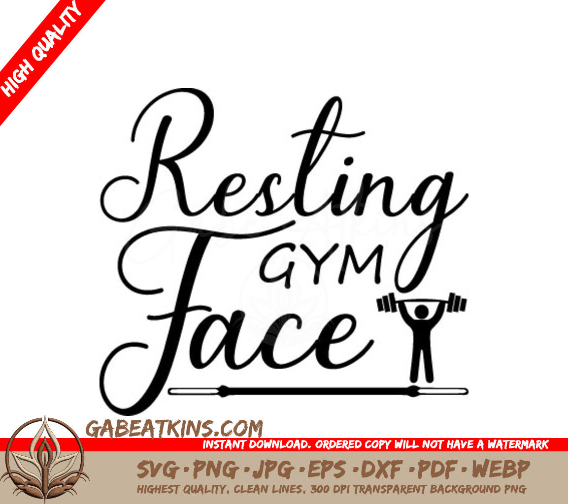 Resting Gym Face SVG Design - Fitness Design SVG