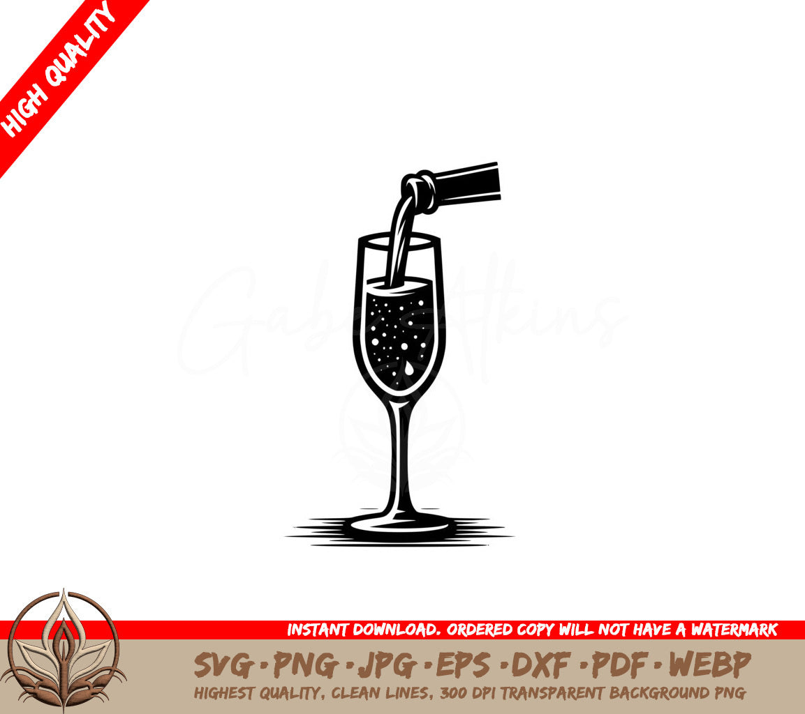 Fizzing Champagne Delight SVG - Digital Product in Multiple Formats
