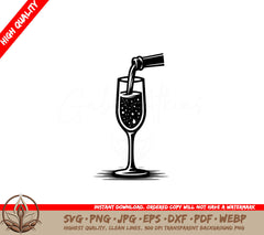 Fizzing Champagne Delight SVG - Digital Product in Multiple Formats