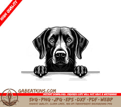 Flat-Coated Retriever Wall Peeking SVG SVG