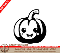 Smiling Pumpkin SVG - Halloween Clipart SVG