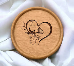 Floral Heart Butterfly SVG SVG