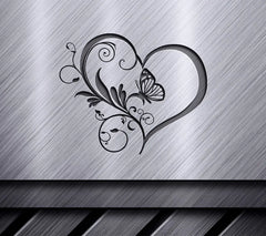 Floral Heart Butterfly SVG SVG