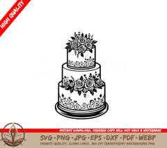 Floral Bouquet Cake SVG Product - Various File Formats