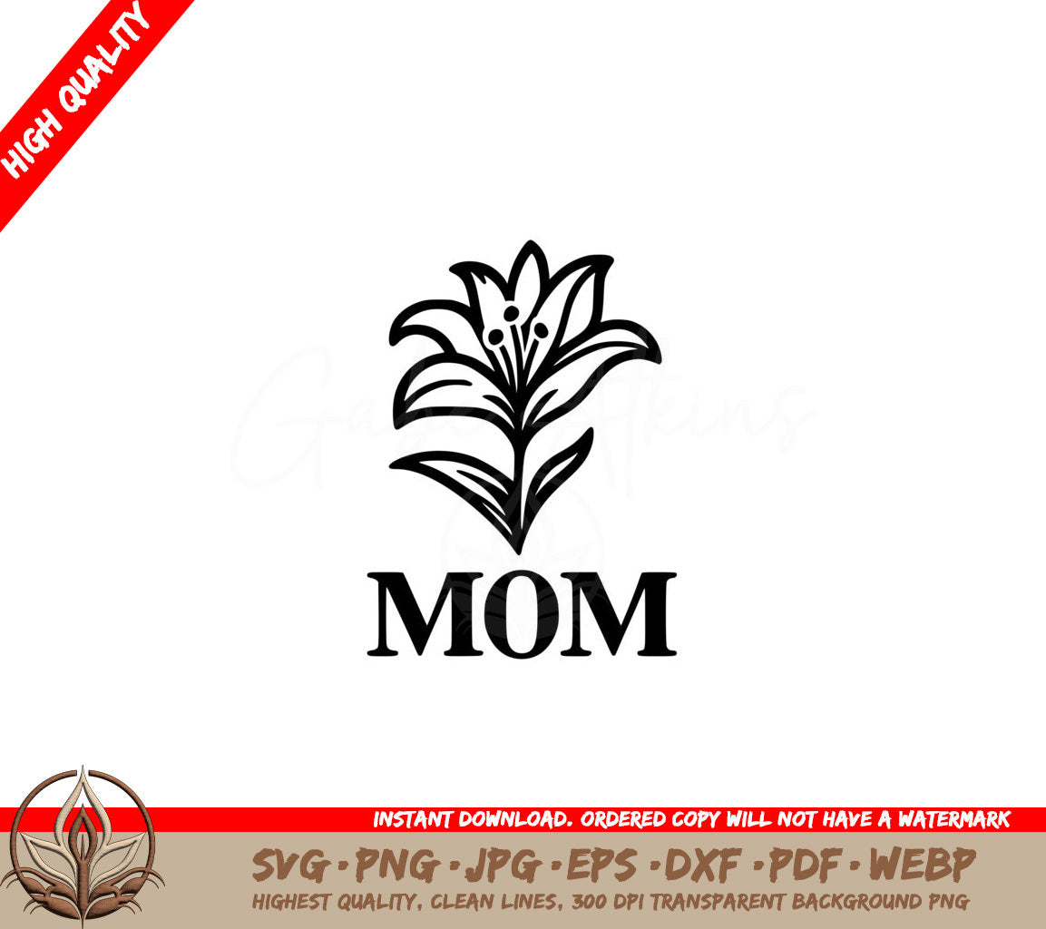 Floral Mom Tribute SVG: Digital design in various formats.