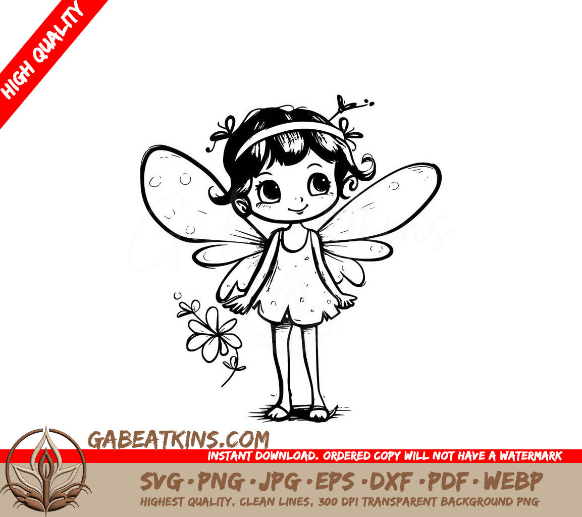 A Fairy Holding A Flower SVG - Flower Girl Fairy SVG