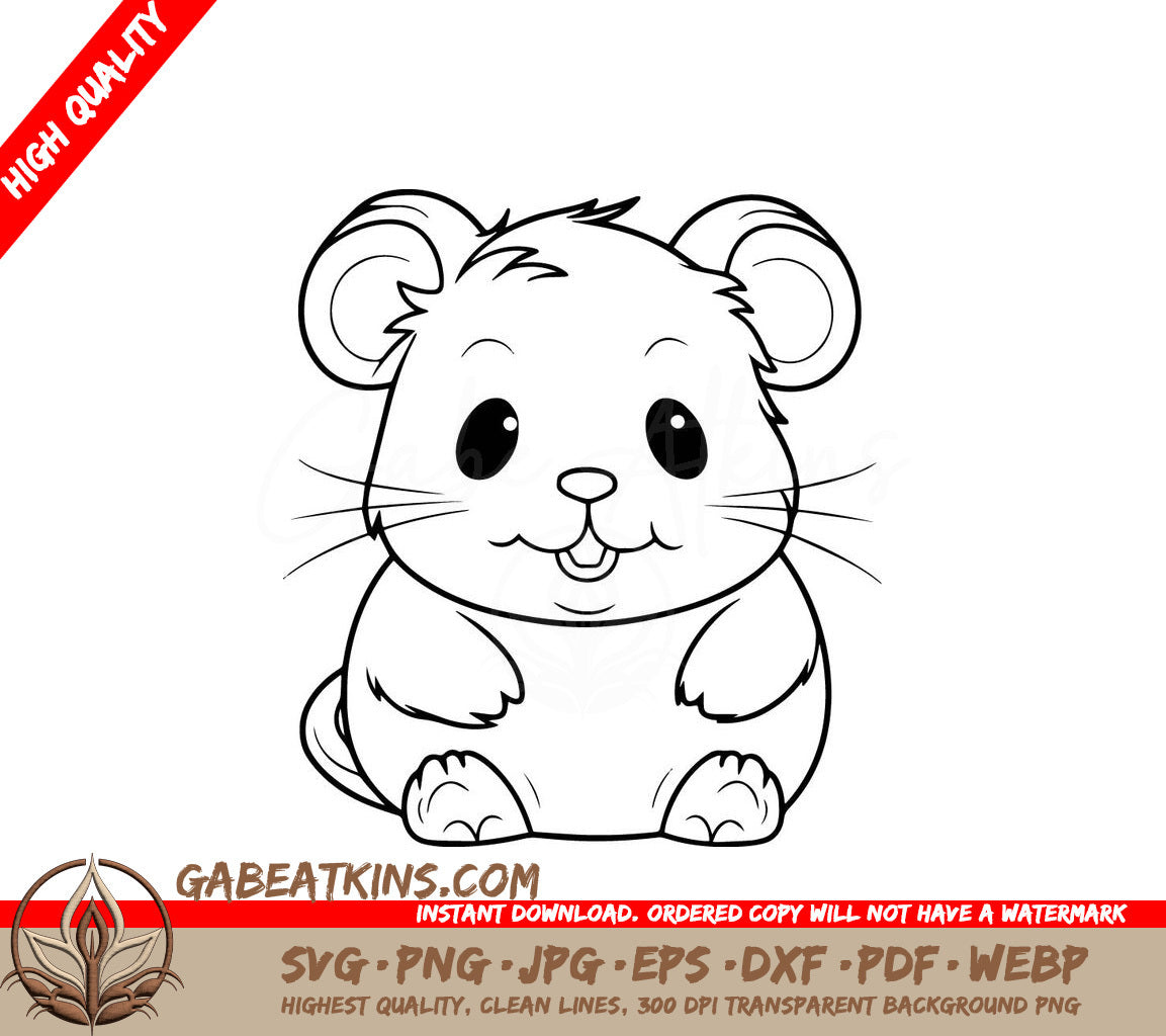 A Hamster With Its Mouth Open SVG - Fluffball Hamster SVG