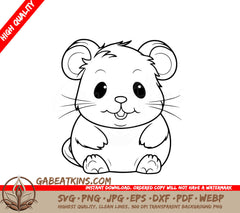 A Hamster With Its Mouth Open SVG - Fluffball Hamster SVG