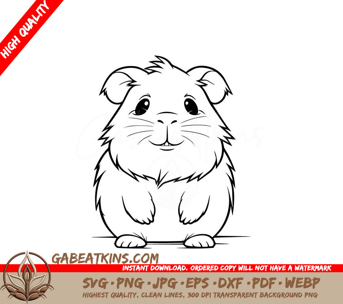 A Guinea Pig SVG - Fluffy Guinea Pig SVG