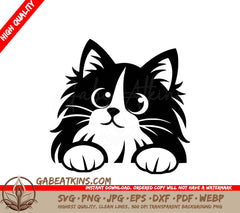 A Cats Face SVG - Fluffy Whisker Watcher SVG