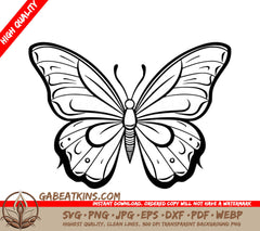 Fluttering Beauty SVG - A Butterfly On A White Background