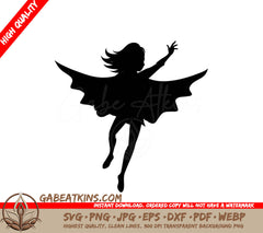 Flying Superhero Woman Silhouette SVG SVG