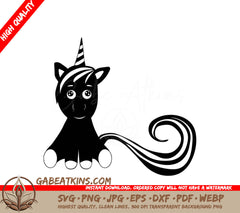 Unicorn & Butterfly Continuous Line Drawing SVG SVG