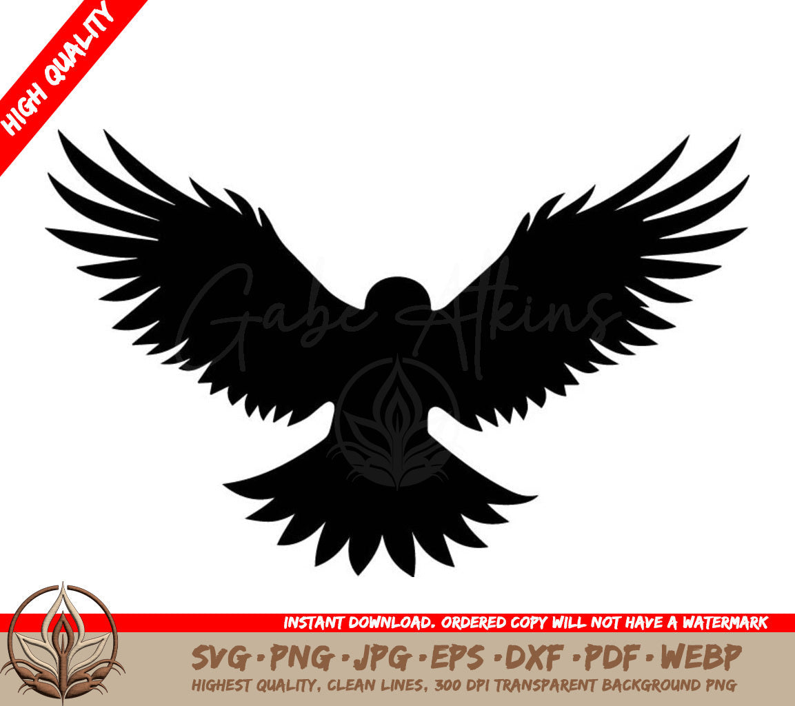 A Silhouette Of A Bird With The Name Gabe Atkins On The Bottom