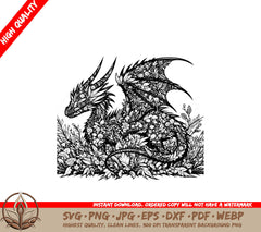 Foliage Dragon Lair SVG - Digital Product with Multiple Formats