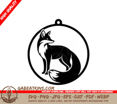 A Fox In A Circle SVG - Foxy Ornament SVG